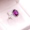 18k White Gold Daisy Ring with Natural Ruby ​​and Diamonds, Image 3