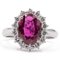 18k White Gold Daisy Ring with Natural Ruby ​​and Diamonds 1