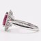 18k White Gold Daisy Ring with Natural Ruby ​​and Diamonds 5