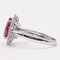 18k White Gold Daisy Ring with Natural Ruby ​​and Diamonds, Image 5