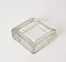 Mid-Century Pleated Leather and Crystal Glass Ashtray by Jacques Adnet, 1970s 8