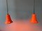 Orange Ceramic Pendant Lamps, Set of 2 3