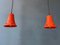 Orange Ceramic Pendant Lamps, Set of 2 1