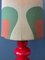 Mid-Century Space Age Glass Table Lamp with Textile Shade 10