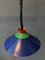 Vintage Suspension Pendant Lamp in Blue and Red 6