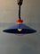 Vintage Suspension Pendant Lamp in Blue and Red 7