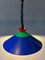 Vintage Suspension Pendant Lamp in Blue and Red, Image 8