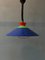 Vintage Suspension Pendant Lamp in Blue and Red 1