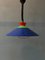 Vintage Suspension Pendant Lamp in Blue and Red, Image 1
