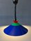 Vintage Suspension Pendant Lamp in Blue and Red, Image 2