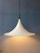 Mid-Century Danish White Space Age Witch Hat Pendant Lamp 3