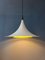 Mid-Century Danish White Space Age Witch Hat Pendant Lamp 4