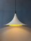 Mid-Century Danish White Space Age Witch Hat Pendant Lamp, Image 4