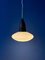 Small Mid-Century Teak and Opaline Glass Pendant Lamp 2