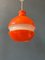 Mid-Century Orange and White Glass Pendant Lamp from Peill & Putzler 7