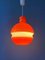 Mid-Century Orange and White Glass Pendant Lamp from Peill & Putzler, Image 6