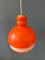 Mid-Century Orange and White Glass Pendant Lamp from Peill & Putzler, Image 8