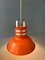 Space Age Orange & Red Metal Pendant Lamp, Image 2