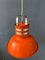 Space Age Orange & Red Metal Pendant Lamp 6