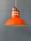 Space Age Orange & Red Metal Pendant Lamp, Image 1