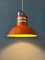Space Age Orange & Red Metal Pendant Lamp, Image 4