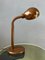 Lámpara de mesa con forma de serpiente ajustable Mid-Century en marrón, Imagen 5