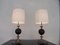 Mid-Century Silver Brass and Black Table Lamps from Maison Jansen, 1960s, Set of 2, Image 1