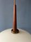 Mid-Century Milk Glass Pendant Light with Teak Wood Top Cap by Louis Kalff for Philips, Image 9