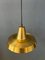 Mid-Century Danish Brass Pendant Lamp in Orange 7