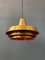 Mid-Century Danish Brass Pendant Lamp in Orange 1