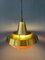 Mid-Century Danish Brass Pendant Lamp in Orange 2