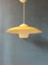 Mid-Century Danish Pendant Lamp with Yellow Metal Cover and Opaline Glass Shade 6
