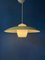 Mid-Century Danish Pendant Lamp with Yellow Metal Cover and Opaline Glass Shade 3