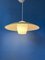 Mid-Century Danish Pendant Lamp with Yellow Metal Cover and Opaline Glass Shade 8