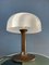 Mid-Century Space Age Brown and White Mushroom Table Lamp 1
