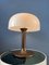 Lámpara de mesa en forma de hongo en marrón y blanco Mid-Century, Imagen 3