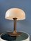 Mid-Century Space Age Brown and White Mushroom Table Lamp 3