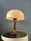 Lámpara de mesa en forma de hongo en marrón y blanco Mid-Century, Imagen 2