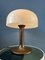 Lámpara de mesa en forma de hongo en marrón y blanco Mid-Century, Imagen 4