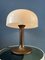 Mid-Century Space Age Mushroom Tischlampe in Braun & Weiß 4