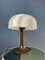 Mid-Century Space Age Mushroom Tischlampe in Braun & Weiß 6