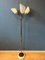 Mid-Century Three Arm Brass Floor Lamp with Glass Cones, 1950s 1