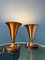 Danish Trumpet Uplighter Copper Desk Lamps, Set of 2 6