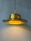 Mid-Century Space Age Yellow Smoked Glass Pendant Lamp from Dijkstra, Image 3