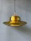 Mid-Century Space Age Yellow Smoked Glass Pendant Lamp from Dijkstra 1