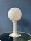 Lampada da tavolo Woja Holland Space Age bianca con paralume in vetro opalino, Immagine 6