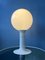 Lampada da tavolo Woja Holland Space Age bianca con paralume in vetro opalino, Immagine 2