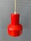 Space Age Red Metal Pendant Light 7