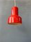 Space Age Red Metal Pendant Light, Image 1
