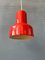 Space Age Red Metal Pendant Light 9